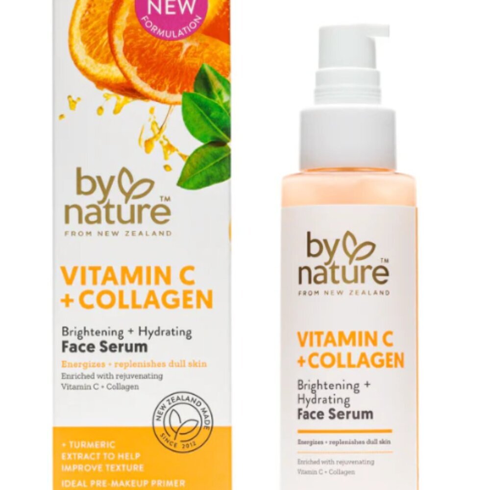 BY NATURE Brightening Face Serum Vitamin C + Collagen 3 fl.oz NIB Exp 12/26
